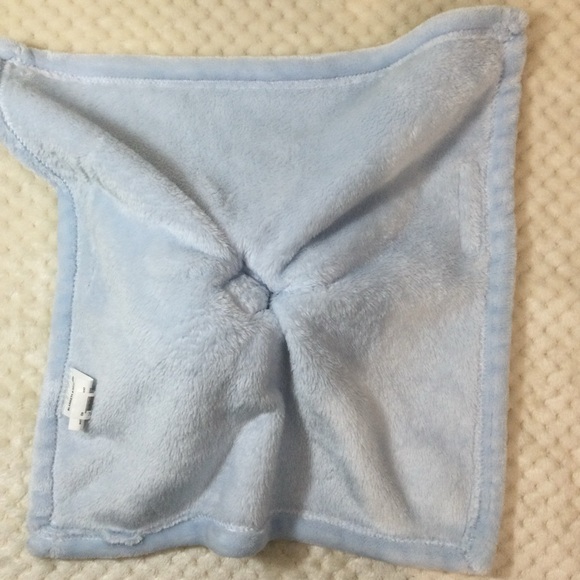 Blankets and Beyond White Blue Plush Bunny Rabbit Lovey Security Blanket Toy - Picture 3 of 9